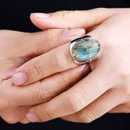 Bague Labradorite ’Protection’ - Pierre naturelle