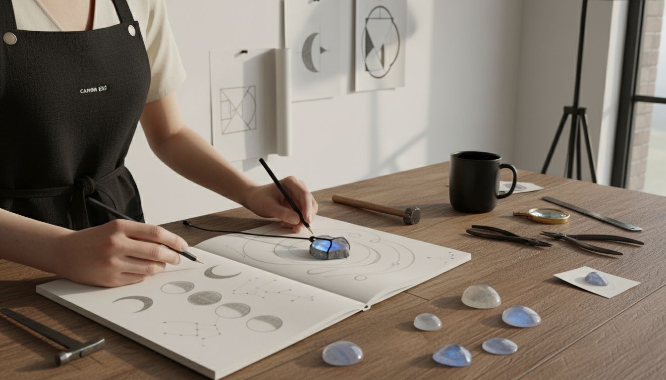 création bijou pierre de lune Image