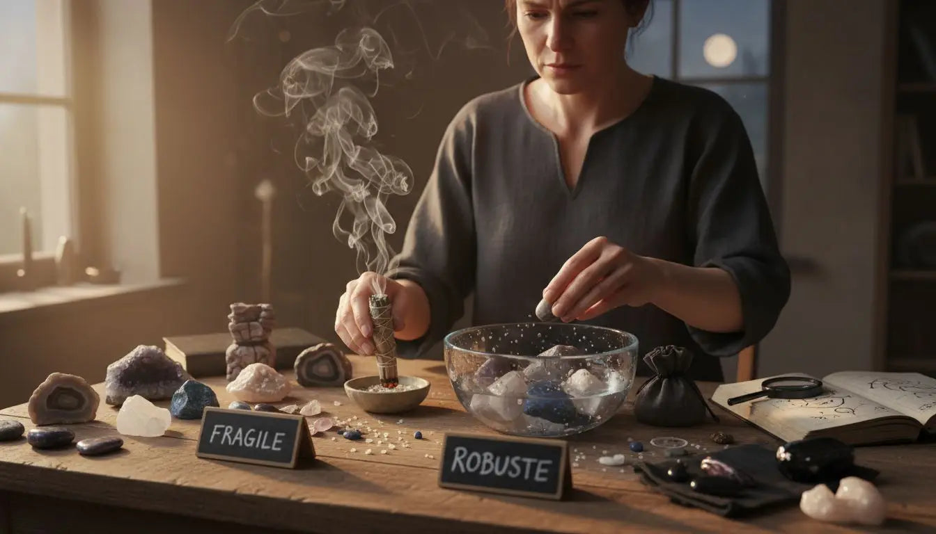 nettoyage pierres cristaux maison