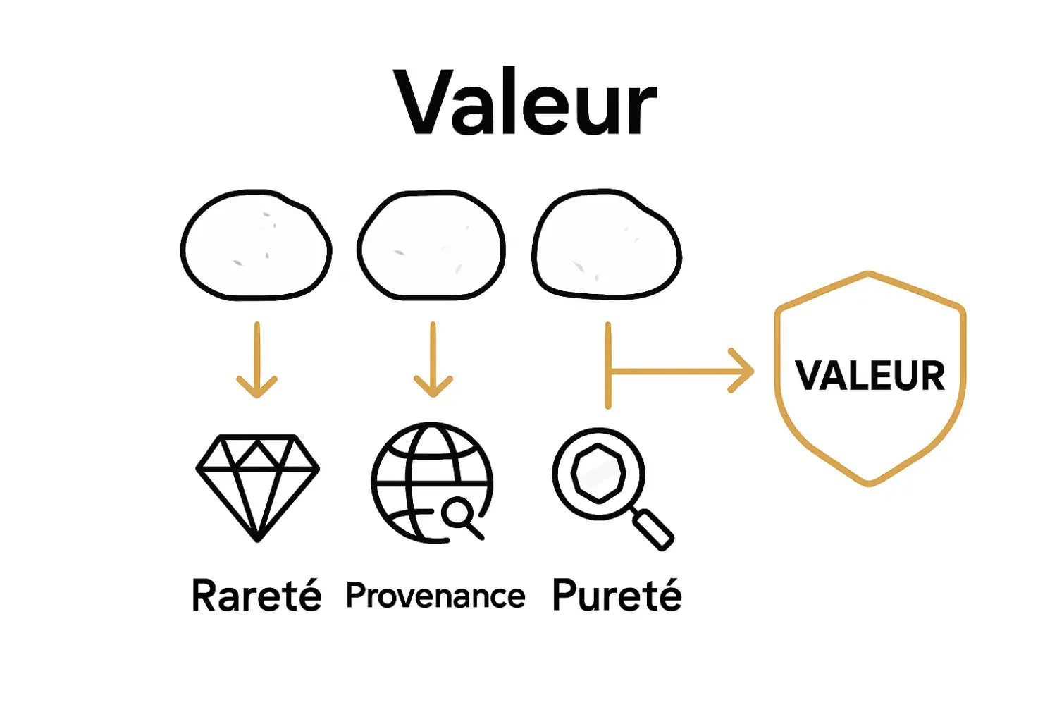 Infographie critères valeur pierre naturelle