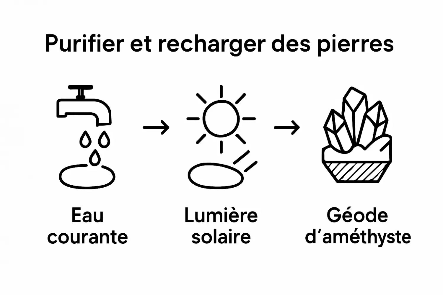 Guide visuel : comment purifier et recharger vos pierres naturelles