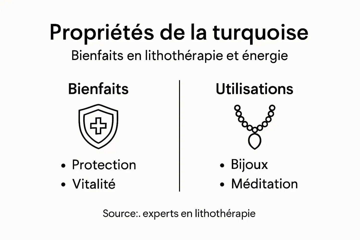 Découvrez en un coup d’œil les vertus et les différentes utilisations de la turquoise grâce à notre infographie.