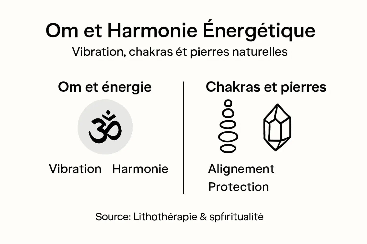 Infographie : l’harmonie entre l’énergie vitale et les chakras à travers le Om