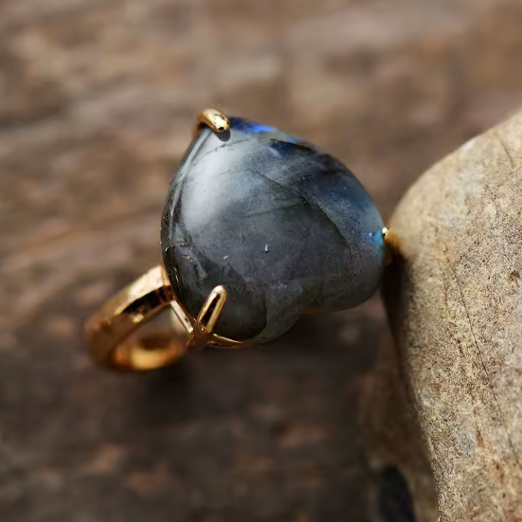 Bague Labradorite ’Amour’ - Pierre naturelle