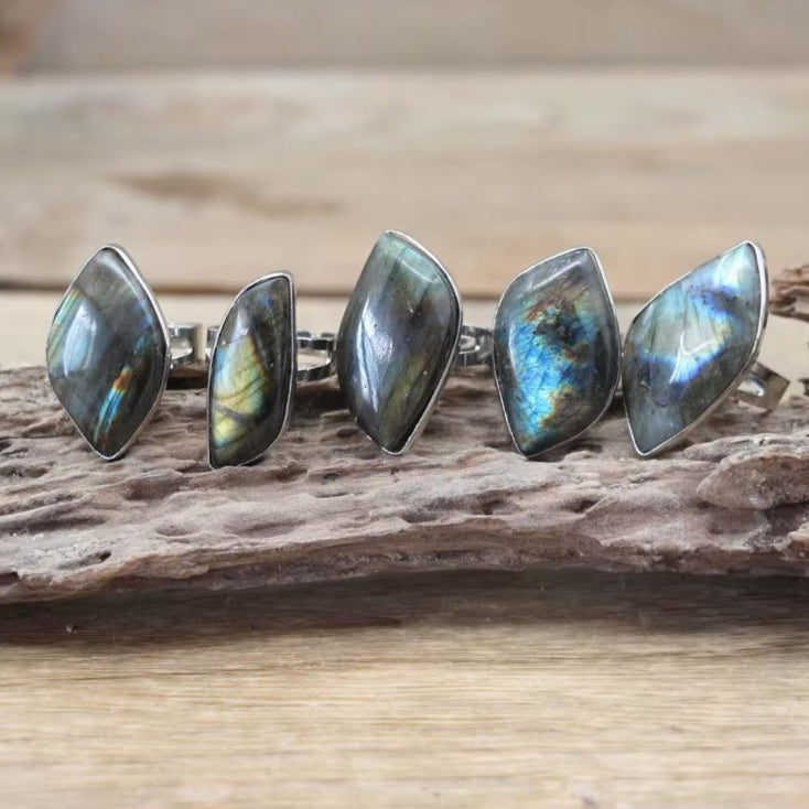 Bague Labradorite ’Forme libre’ - Pierre naturelle