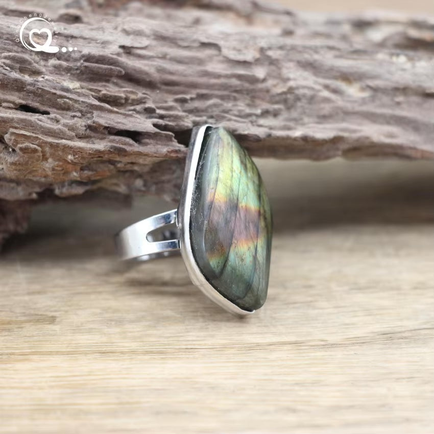 Bague Labradorite ’Forme libre’ - Pierre naturelle