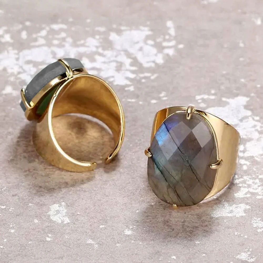 Bague Labradorite ’Protection’ - Pierre naturelle