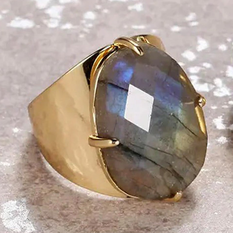 Bague Labradorite ’Protection’ - Pierre naturelle