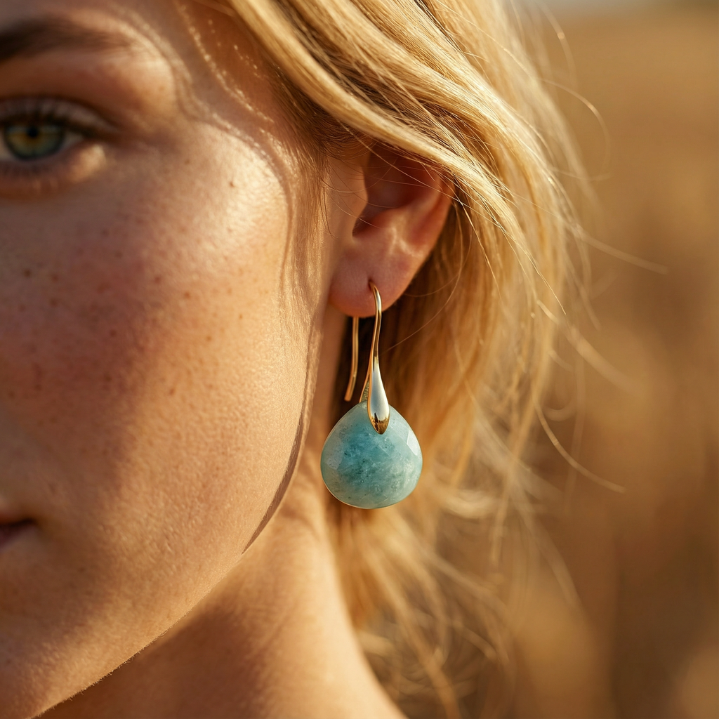 Boucles d’oreilles Amazonite | Pierre Naturelle | Lithothérapie