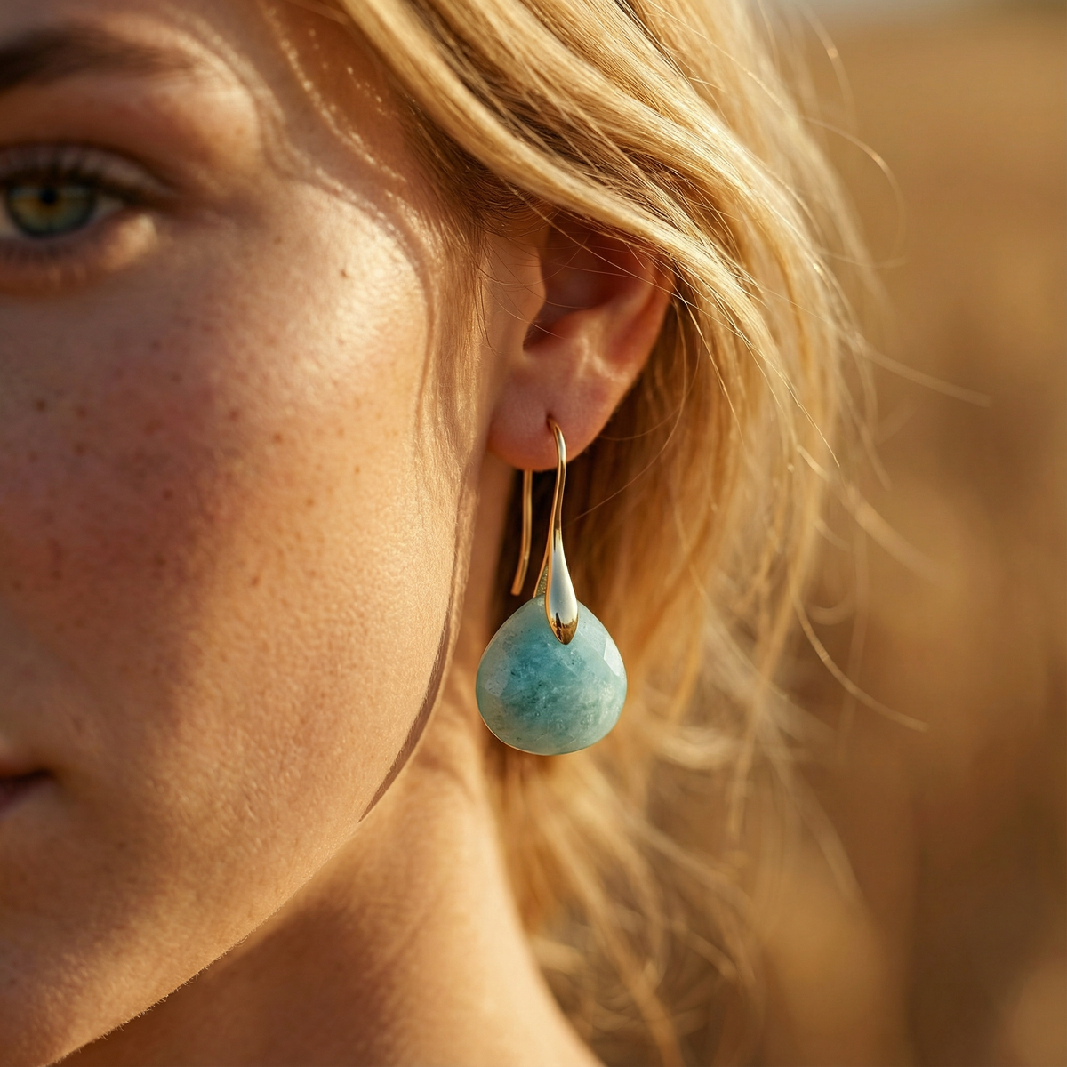 Boucles d’oreilles Amazonite | Pierre Naturelle | Lithothérapie