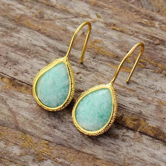 Boucle d’oreille Amazonite ’Harmonie’ - Boucles d’oreilles