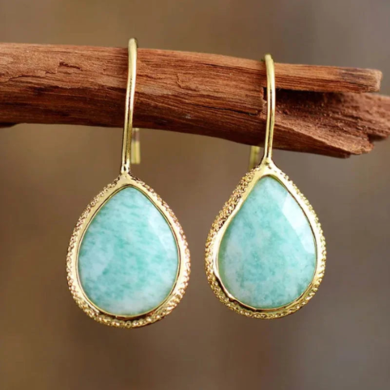 Boucle d’oreille Amazonite ’Harmonie’ - Boucles d’oreilles