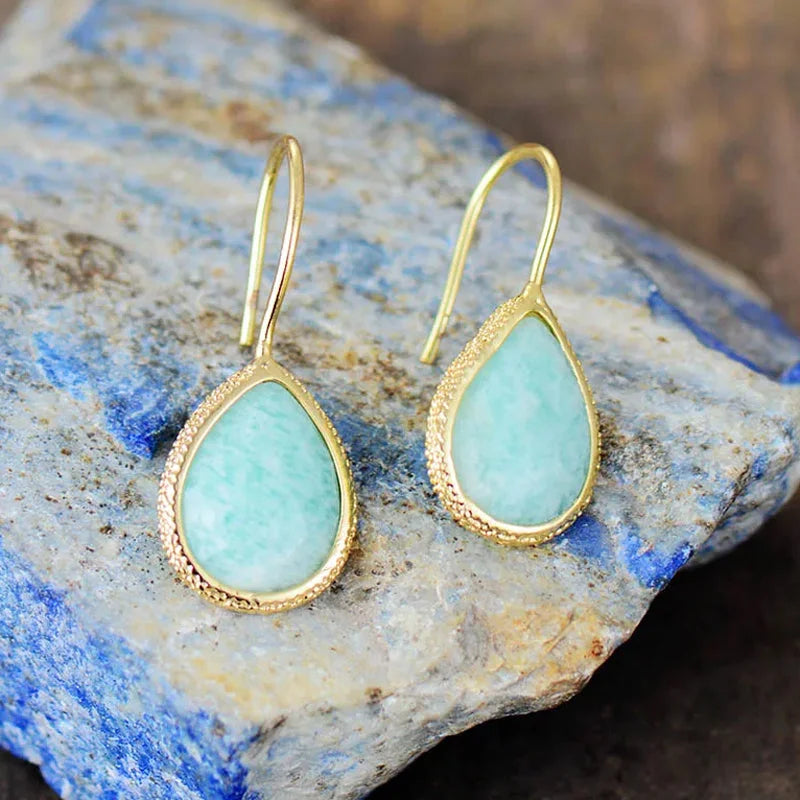 Boucle d’oreille Amazonite ’Harmonie’ - Boucles d’oreilles