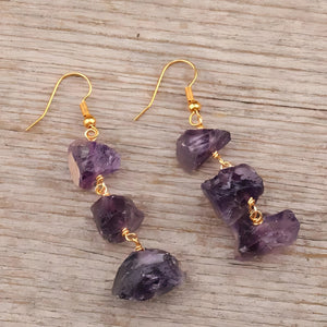 Boucles d’oreilles Améthyste ’Spirituelle’ - Boucles d’oreilles