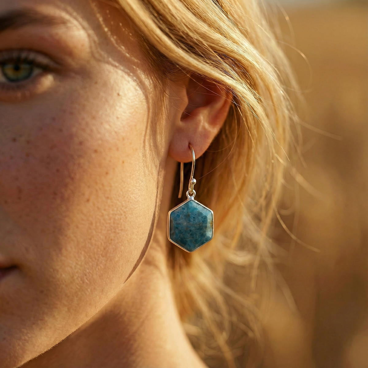 Boucles d’oreilles en Apatite | Qualité Supérieure |Boutique Lithothérapie