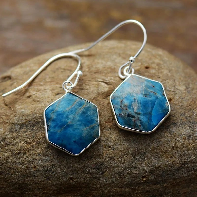 Boucles d’oreilles Apatite ’Authenticité’ - Boucles d’oreilles