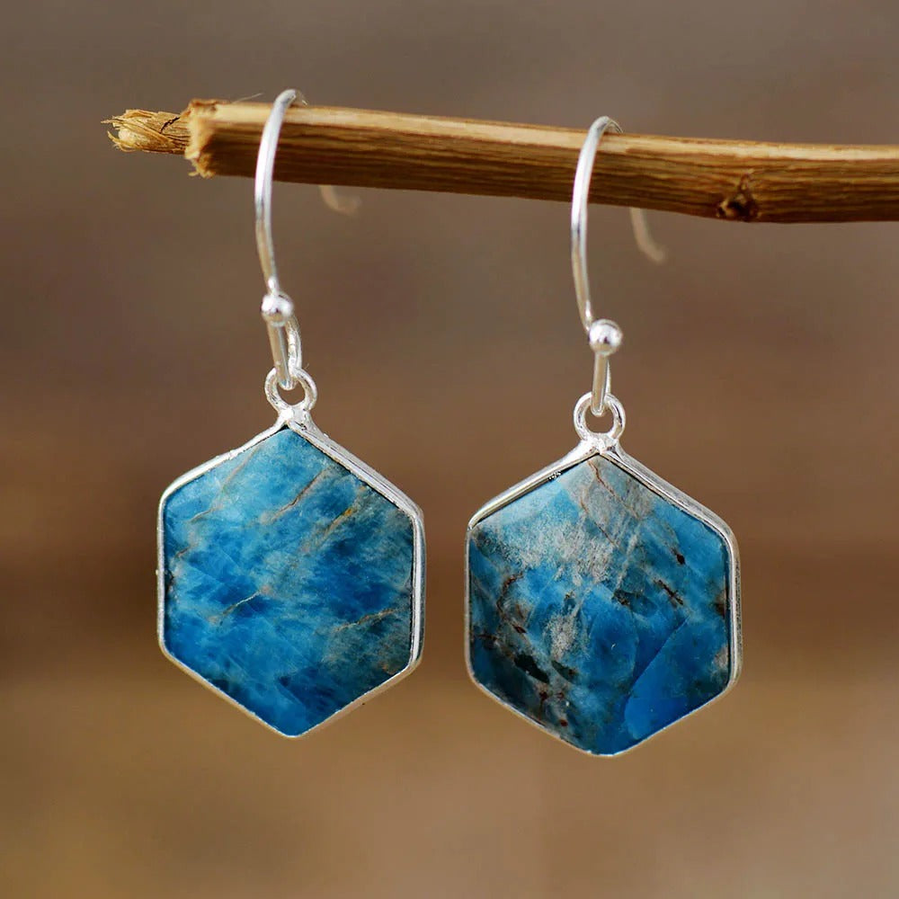 Boucles d’oreilles Apatite ’Authenticité’ - Boucles d’oreilles