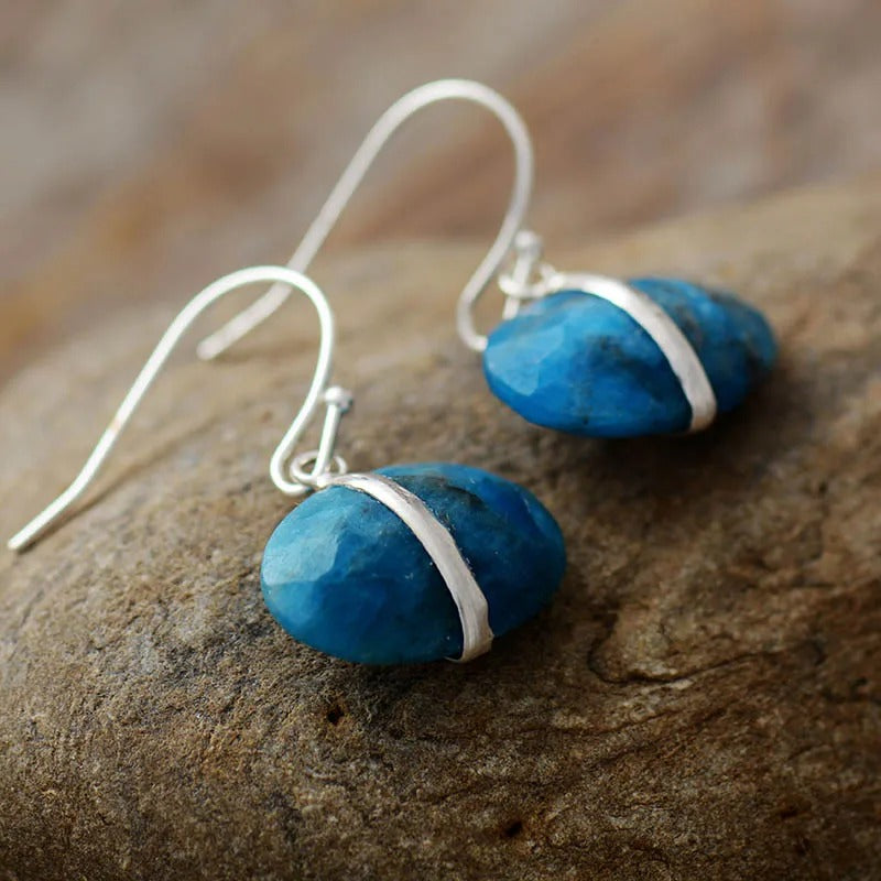 Boucles d’oreilles Apatite ’Intuition’ - Boucles d’oreilles