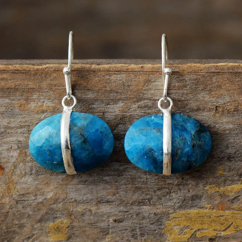 Bijoux Lithothérapie boucles d'oreilles cristal de roche pierre éarring Bijoux Lithothérapie boucles d'oreilles cristal de roche pierre éarring