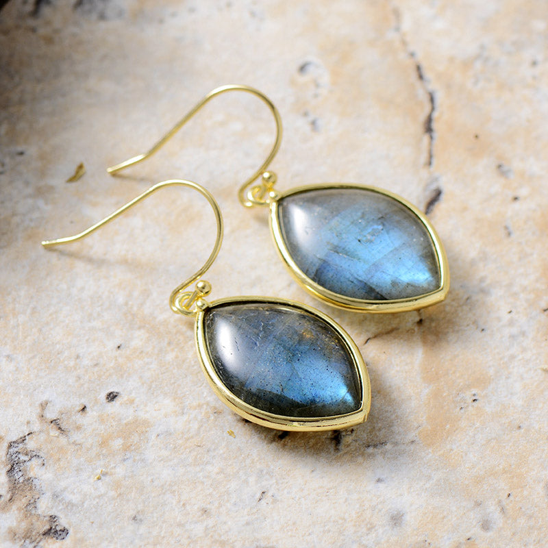 Boucles d’oreilles Labradorite ’ Conscience’ - Boucles d’oreilles