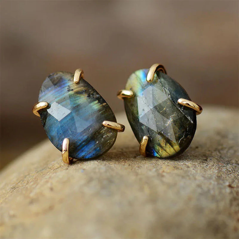 Boucles d’oreilles Labradorite ’ Intuition’ - Boucles d’oreilles