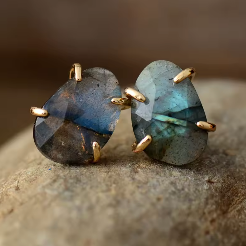 boucles d'oreilles labradorite