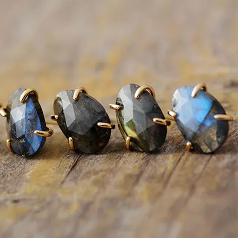 Boucles d’oreilles Labradorite ’ Intuition’ - Boucles d’oreilles
