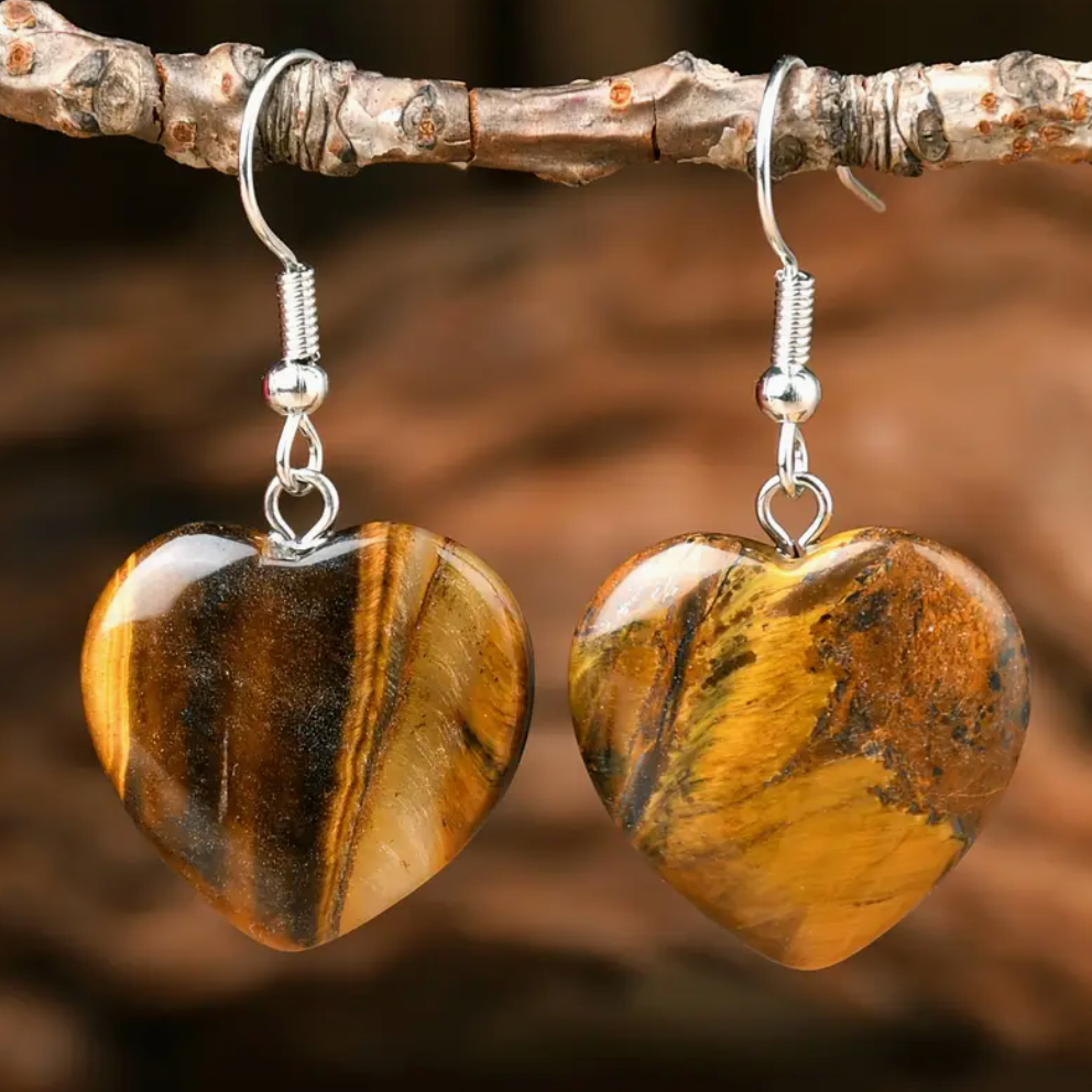 oeil de tigre boucles oreilles