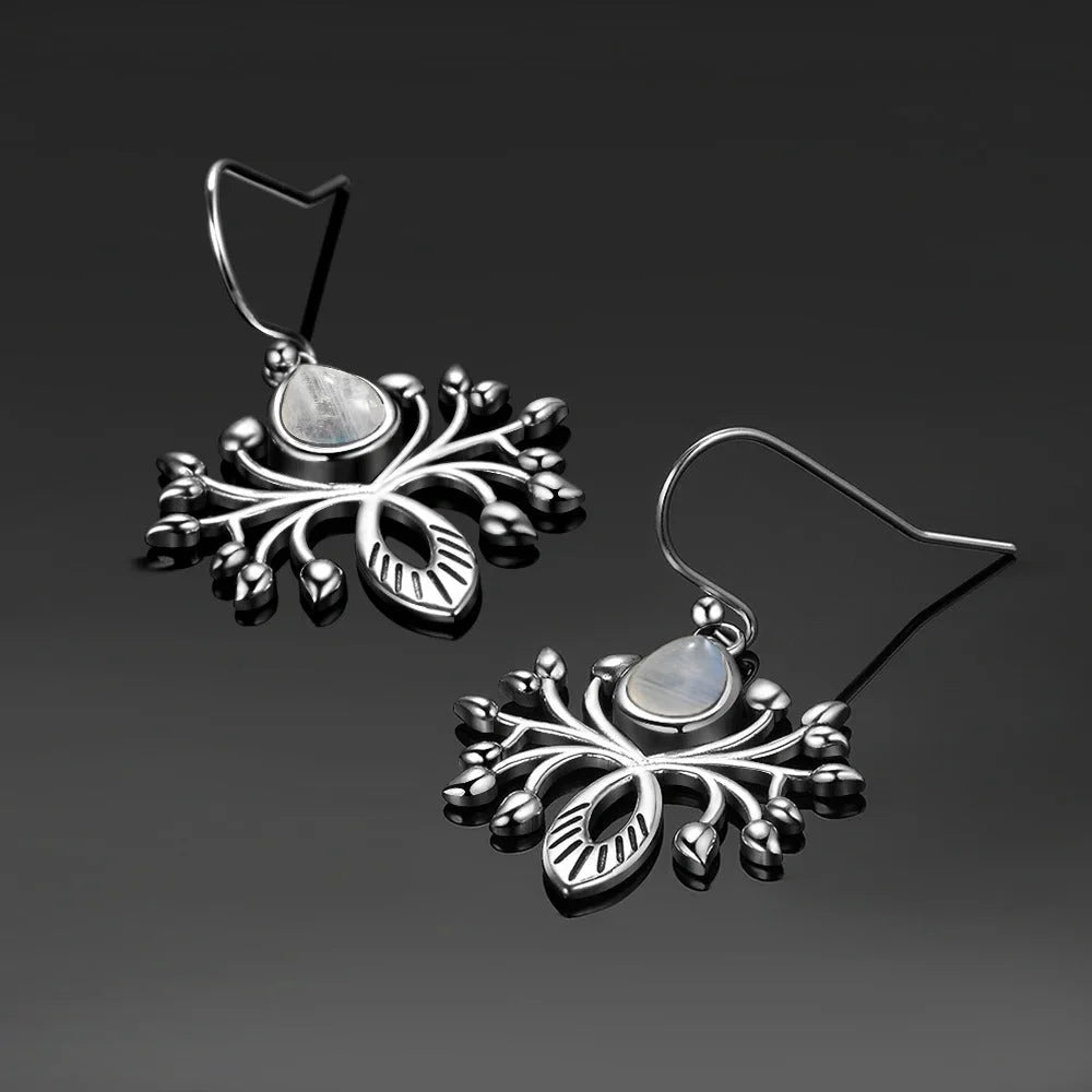 Boucles d’oreilles Pierre de Lune ’Synchronicité’ - Boucles d’oreilles