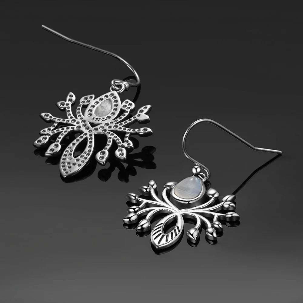 Boucles d’oreilles Pierre de Lune ’Synchronicité’ - Boucles d’oreilles