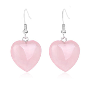 Boucles d’Oreilles Quartz Rose ’Amour de soi’ - Boucles d’oreilles