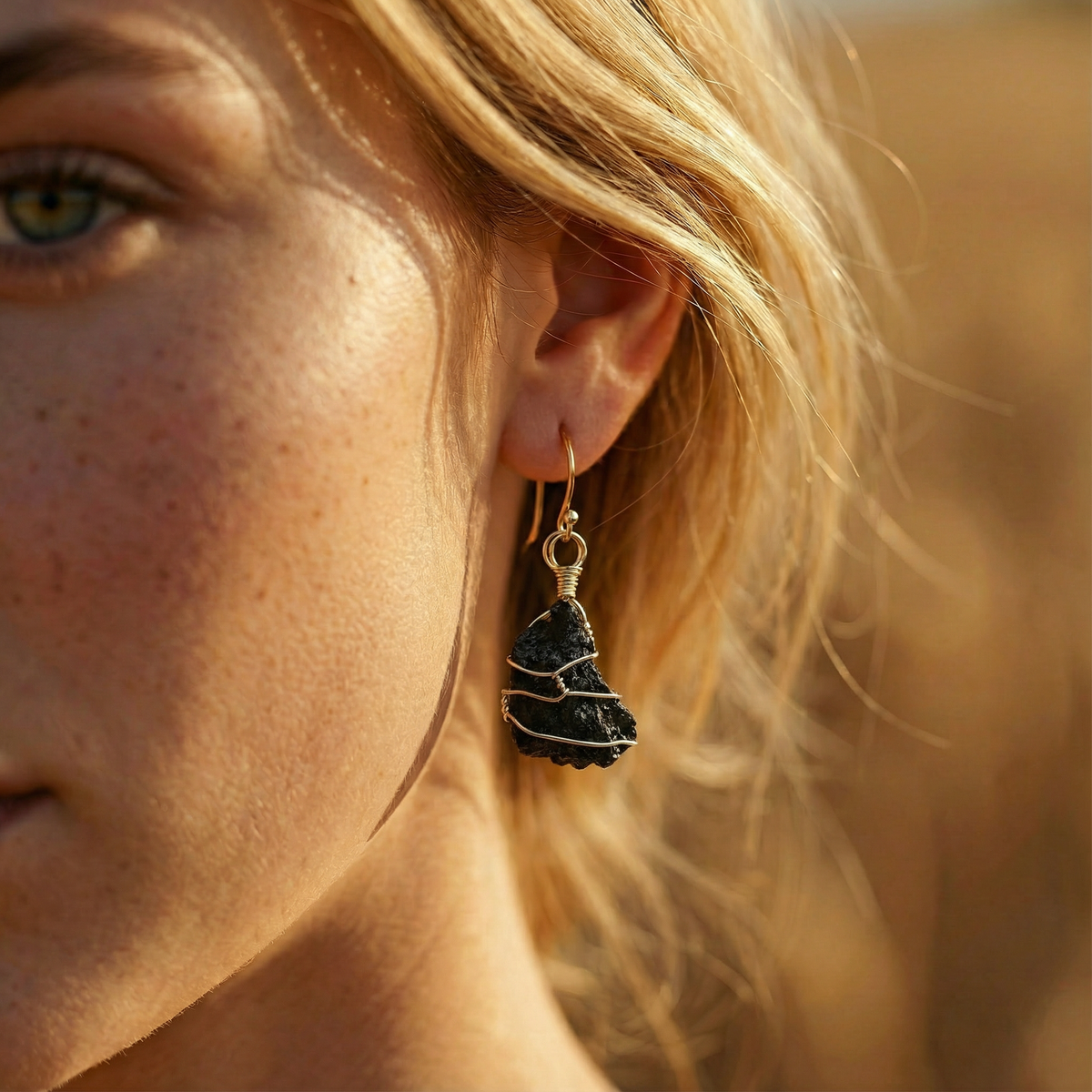 Boucles d’oreilles Tourmaline Noire | Pierre Naturelle | Lithothérapie