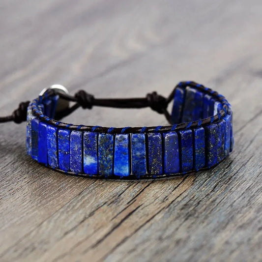 Bracelet Lapis Lazuli en cuir - Bracelets