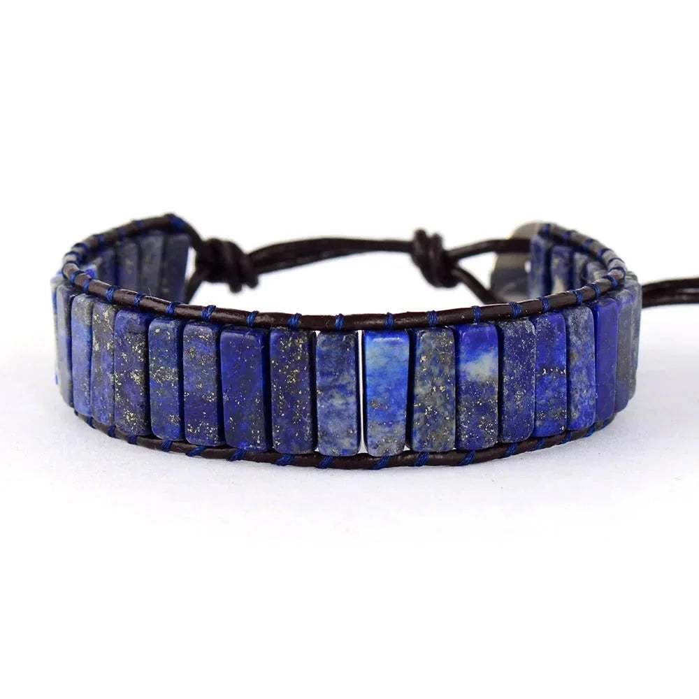 Bracelet Lapis Lazuli en cuir - Bracelets