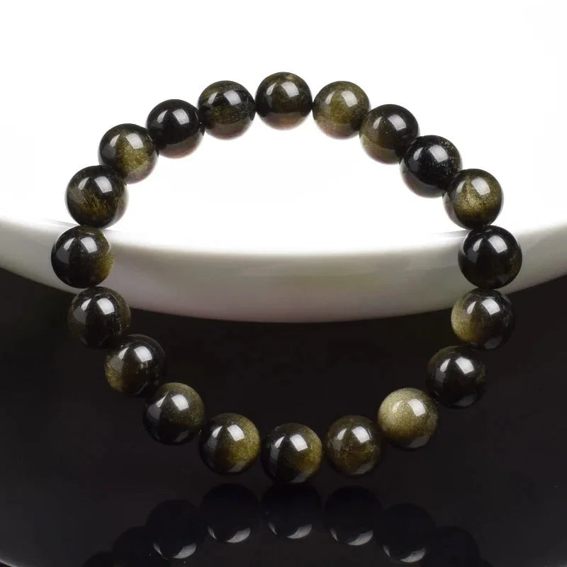 Bracelet Obsidienne dorée - Bracelets