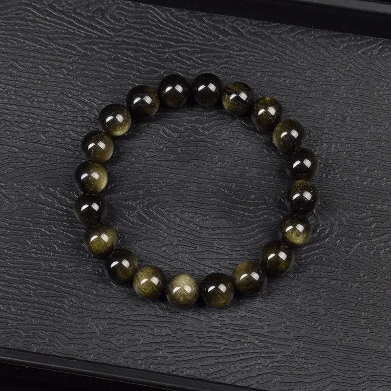 Bracelet Obsidienne dorée - Bracelets