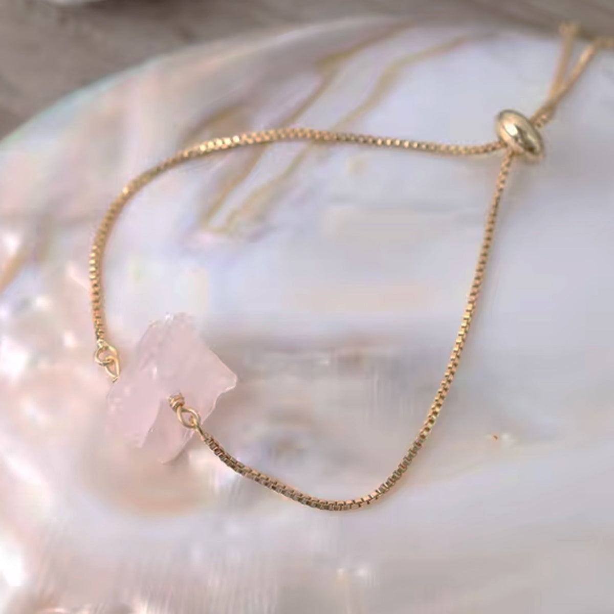 Bracelet Quartz Rose - Pierre brute - Bracelets