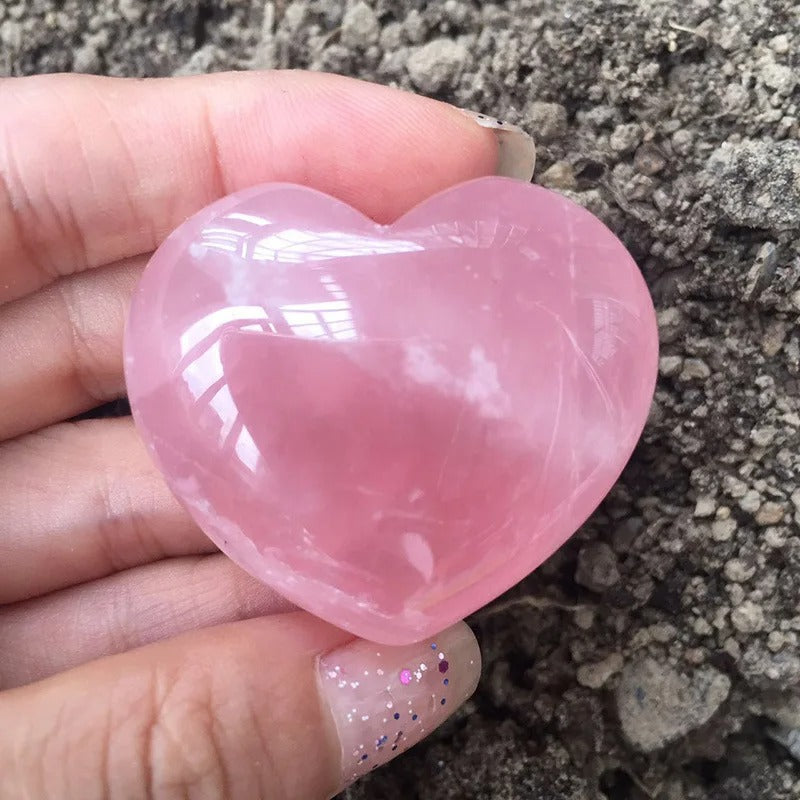 Coeur Quartz Rose - M-8x8cm - Pierres naturelles