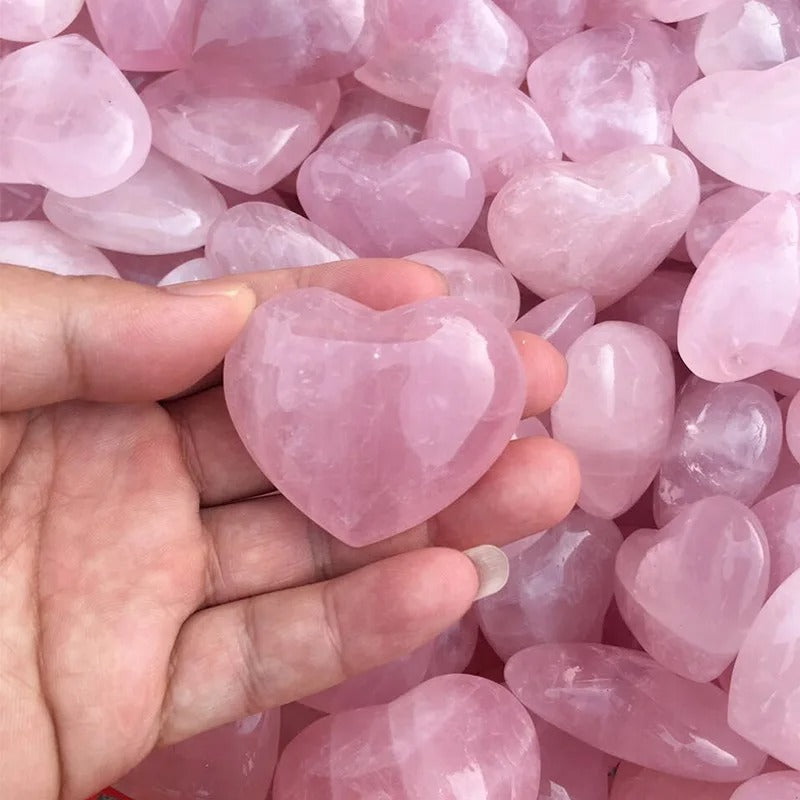 Coeur Quartz Rose - S-6x6cm - Pierres naturelles