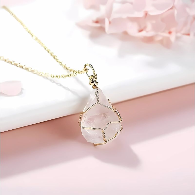 Collier Quartz Rose brut ’Pure énergie’ - Colliers