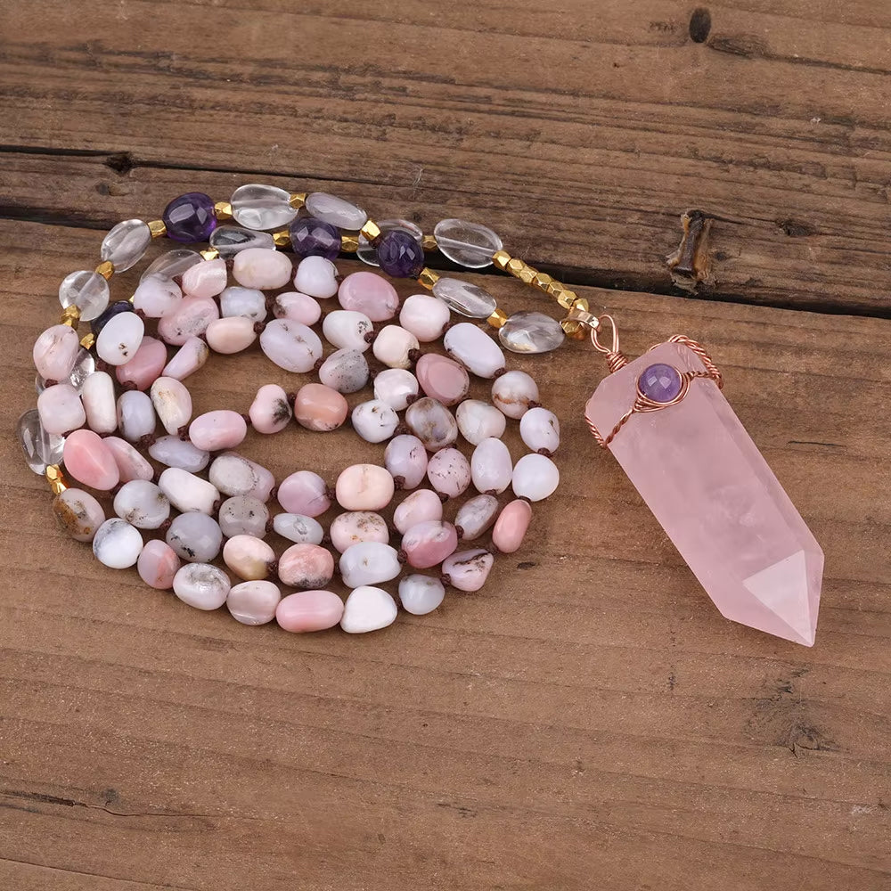 Collier Yoga Quartz Rose ’Gratitude’ - Colliers