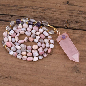Collier Yoga Quartz Rose ’Gratitude’ - Colliers