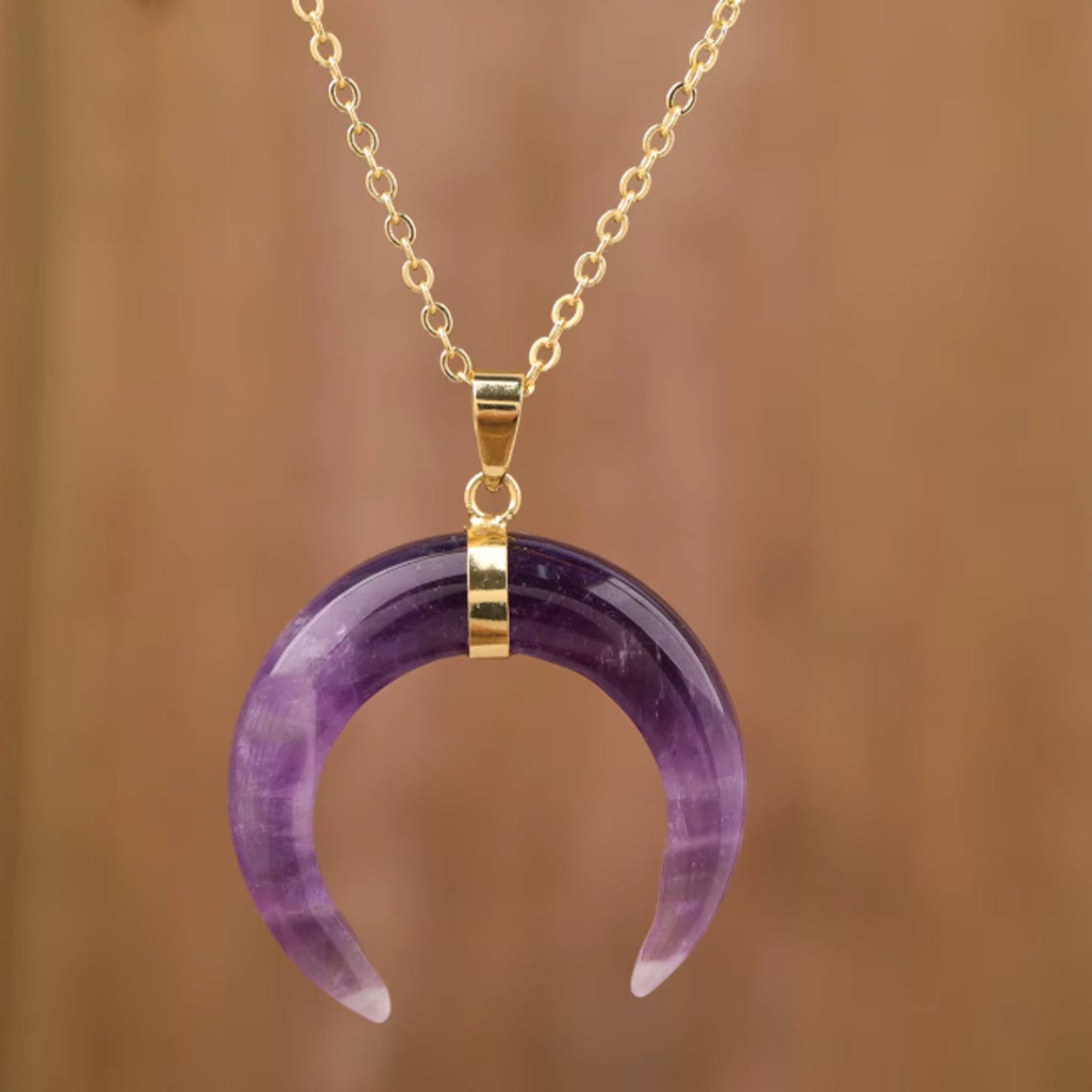 Pendentif Améthyste - Lune inversée - Pendentifs