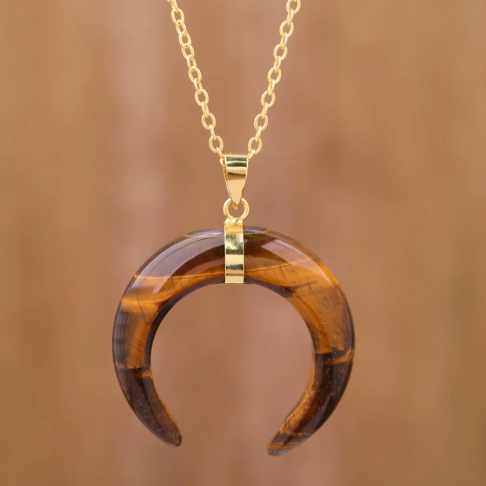 Pendentif Oeil de Tigre - Lune inversée - Pendentifs